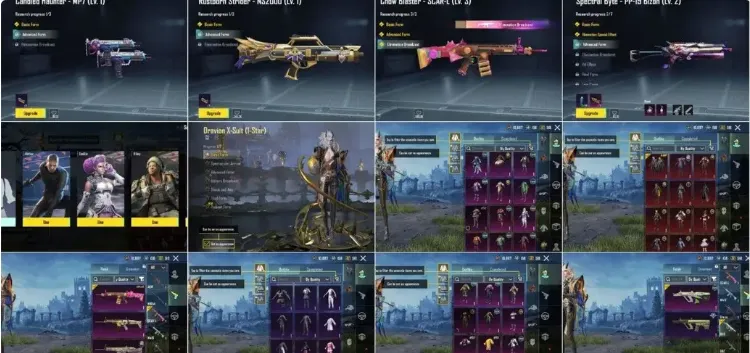 PGM555 Glacier M416 Lvl 4, X Suit Dravion Bintang, Overachiever, 12 Mythic Sets (G)